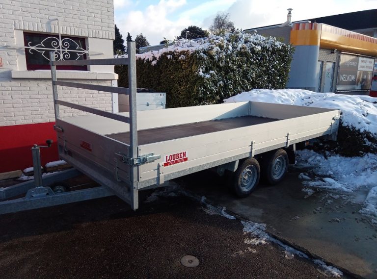 Plateau aanhangwagen Anssems PSX3000 405x178 met ladderrek en steunpoten
